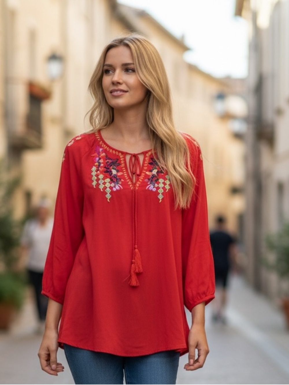 Rose & Thyme top embroidered boho top